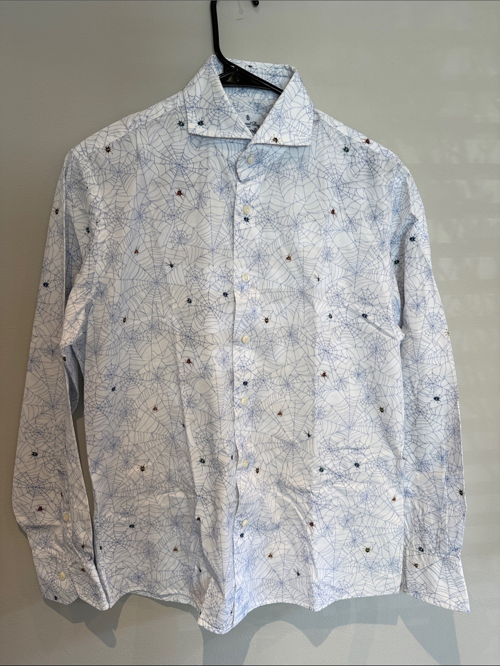 Emanuel Berg Light Blue Printed Long-Sleeve Button-Down Shirt